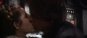 Han Solo and Princess Leia Kiss 1